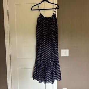 J Crew Blue Geometric Printed Maxi Dress Size Small